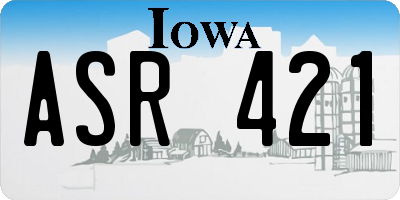 IA license plate ASR421