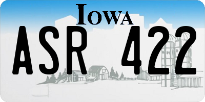 IA license plate ASR422
