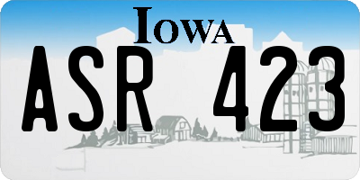 IA license plate ASR423