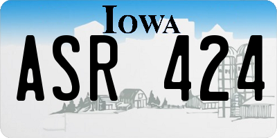 IA license plate ASR424