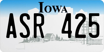 IA license plate ASR425