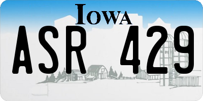 IA license plate ASR429