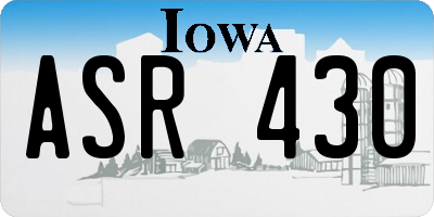 IA license plate ASR430