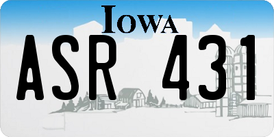 IA license plate ASR431