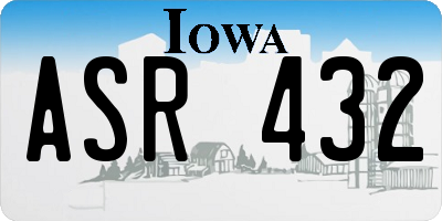 IA license plate ASR432