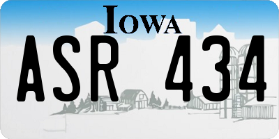 IA license plate ASR434