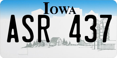 IA license plate ASR437