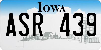 IA license plate ASR439