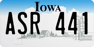 IA license plate ASR441