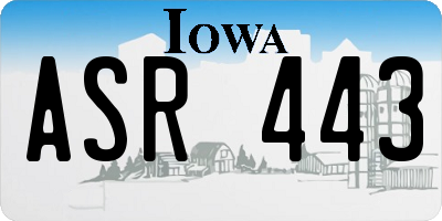 IA license plate ASR443