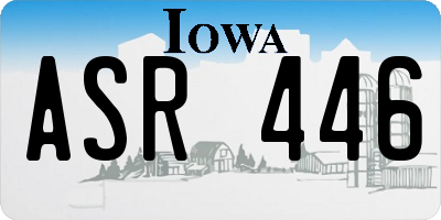 IA license plate ASR446