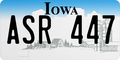 IA license plate ASR447