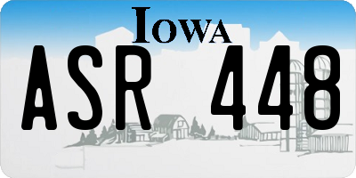 IA license plate ASR448