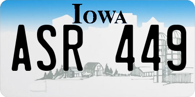 IA license plate ASR449