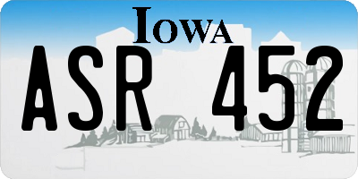 IA license plate ASR452