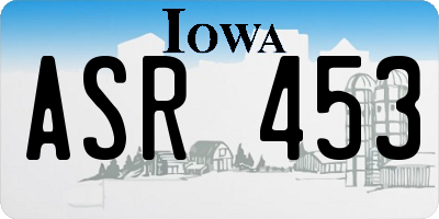IA license plate ASR453