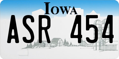 IA license plate ASR454