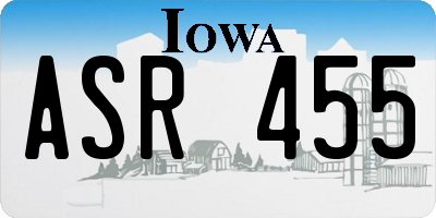 IA license plate ASR455