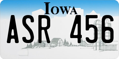 IA license plate ASR456