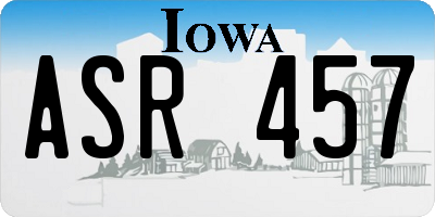 IA license plate ASR457