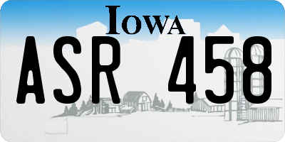 IA license plate ASR458