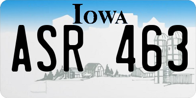 IA license plate ASR463