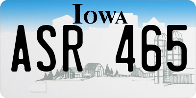 IA license plate ASR465
