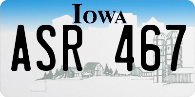 IA license plate ASR467