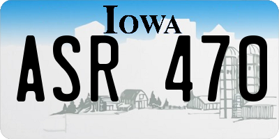 IA license plate ASR470