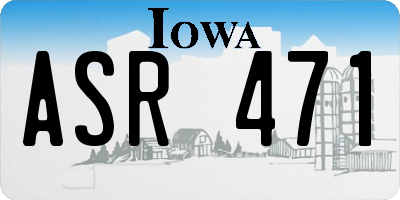 IA license plate ASR471