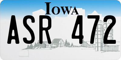 IA license plate ASR472
