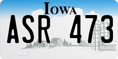 IA license plate ASR473