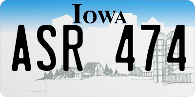 IA license plate ASR474