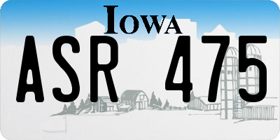 IA license plate ASR475