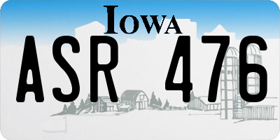 IA license plate ASR476