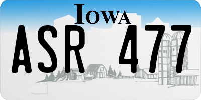 IA license plate ASR477