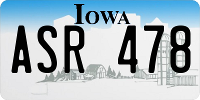 IA license plate ASR478