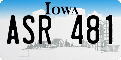 IA license plate ASR481