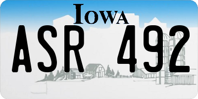 IA license plate ASR492