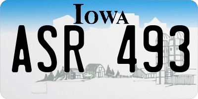 IA license plate ASR493
