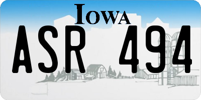 IA license plate ASR494