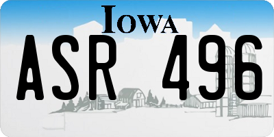 IA license plate ASR496