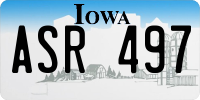 IA license plate ASR497