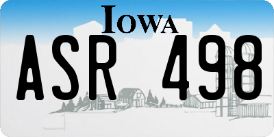 IA license plate ASR498