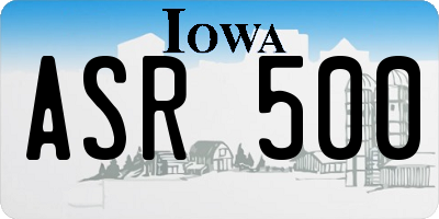 IA license plate ASR500