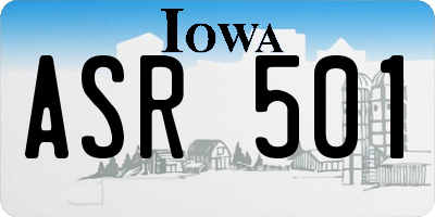 IA license plate ASR501