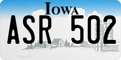 IA license plate ASR502