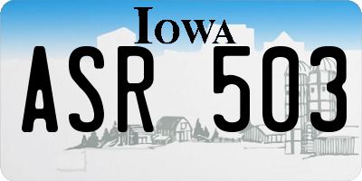 IA license plate ASR503