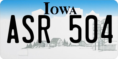 IA license plate ASR504
