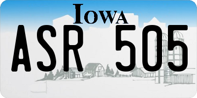 IA license plate ASR505